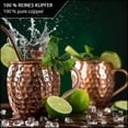 thumbnail image 4 of Tazas de mula de Moscú, 4 tazas de cobre ideales para cualquier bebida fría, tazas de cobre, vaso de cerveza, cóctel, 4 of 5
