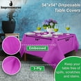 thumbnail image 2 of Impresserve 54" x 54" Purple Disposable 3-Ply Paper and Plastic Tablecloth – 5 Count, 2 of 5