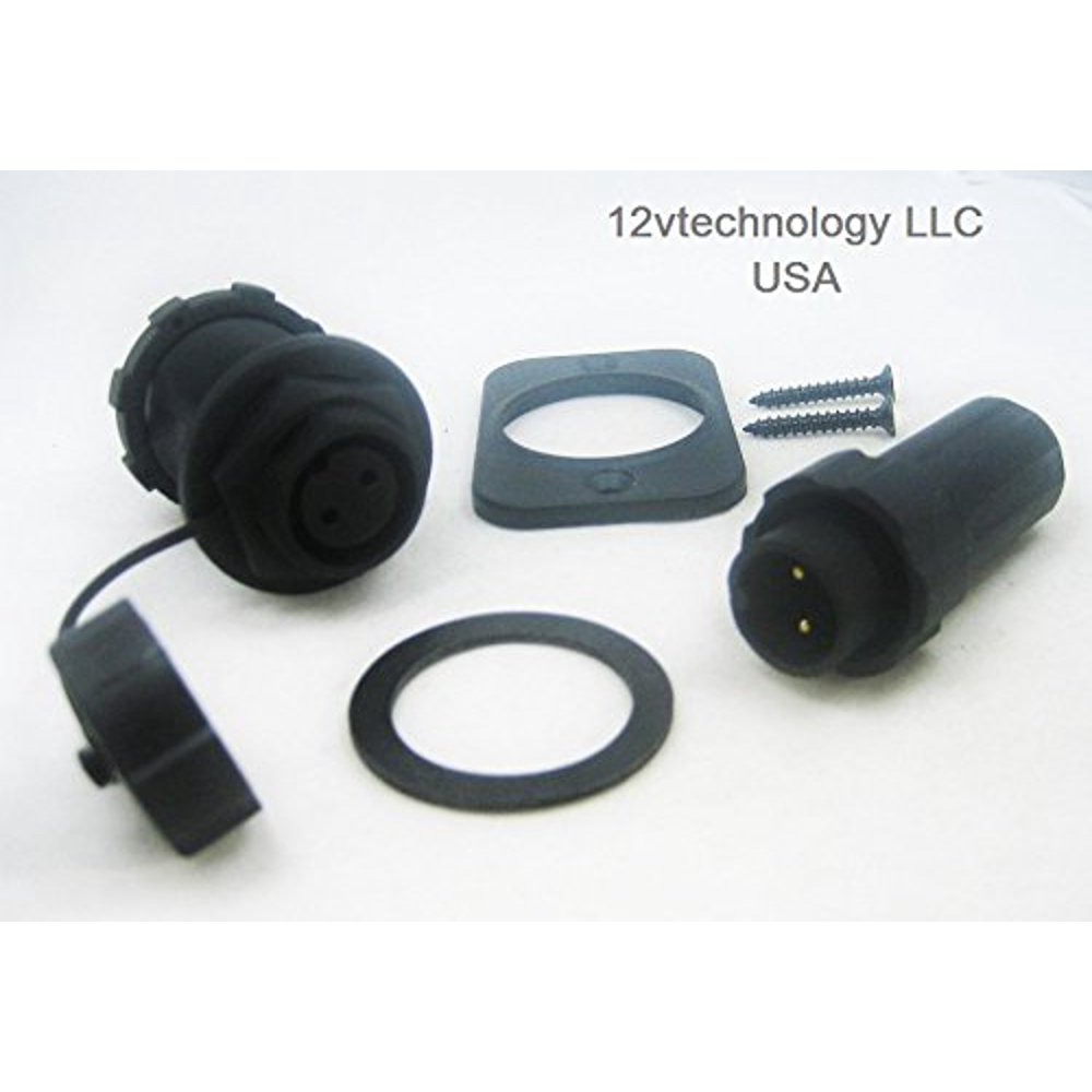 Waterproof Two 2 Pin Wire Polarized Solar Panel Mount Connector Plug