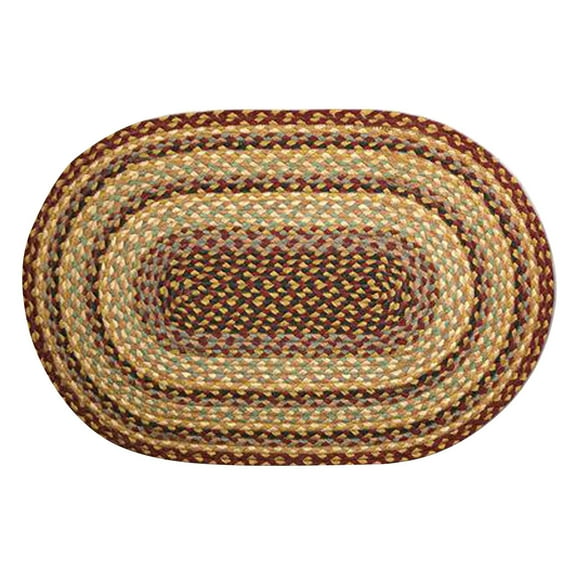 Home Indoor Decorative Jute RC-357 Burgundy, Gray, Cream Oblong Braided Rug 3'x5'