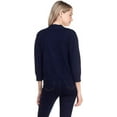 thumbnail image 2 of Cielo 1985 Women's Open Bolero Cardigan Sweater - cropped 3/4 sleeves lightweight - By The Simply Fashion navy L, 2 of 3