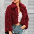 thumbnail image 6 of Turilly Womens Jackets Ladies Women Solid Color Winter Lapel Warm Faux Furry Faux Jacket Long Sleeve Outerwear, 6 of 9