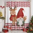 thumbnail image 6 of 54x78 Inch Shower Curtain Decorative Red Christmas Bathtub Bath Curtains Fabric Waterproof Bathroom Decor, Gnomes Elk Xmas Red Plaid Small Stall Shower Curtain Set with 12 Hooks, 6 of 8