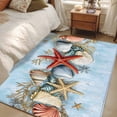 thumbnail image 5 of Starfish Shell Washable Area Rugs 2.7'x5', Summer Beach Low Pile Throw Living Room Rug Non-Slip Sturdy Edge Binding Carpet for Indoor Entryway Bedside Kitchen, 5 of 9