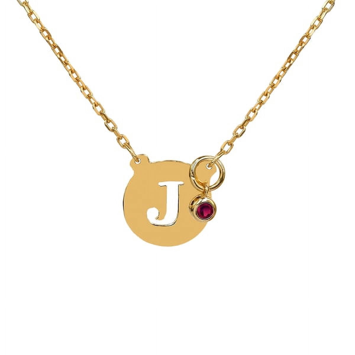 Personalized Pierced Single Capital Initial with Bezel Set Drop Birthstone