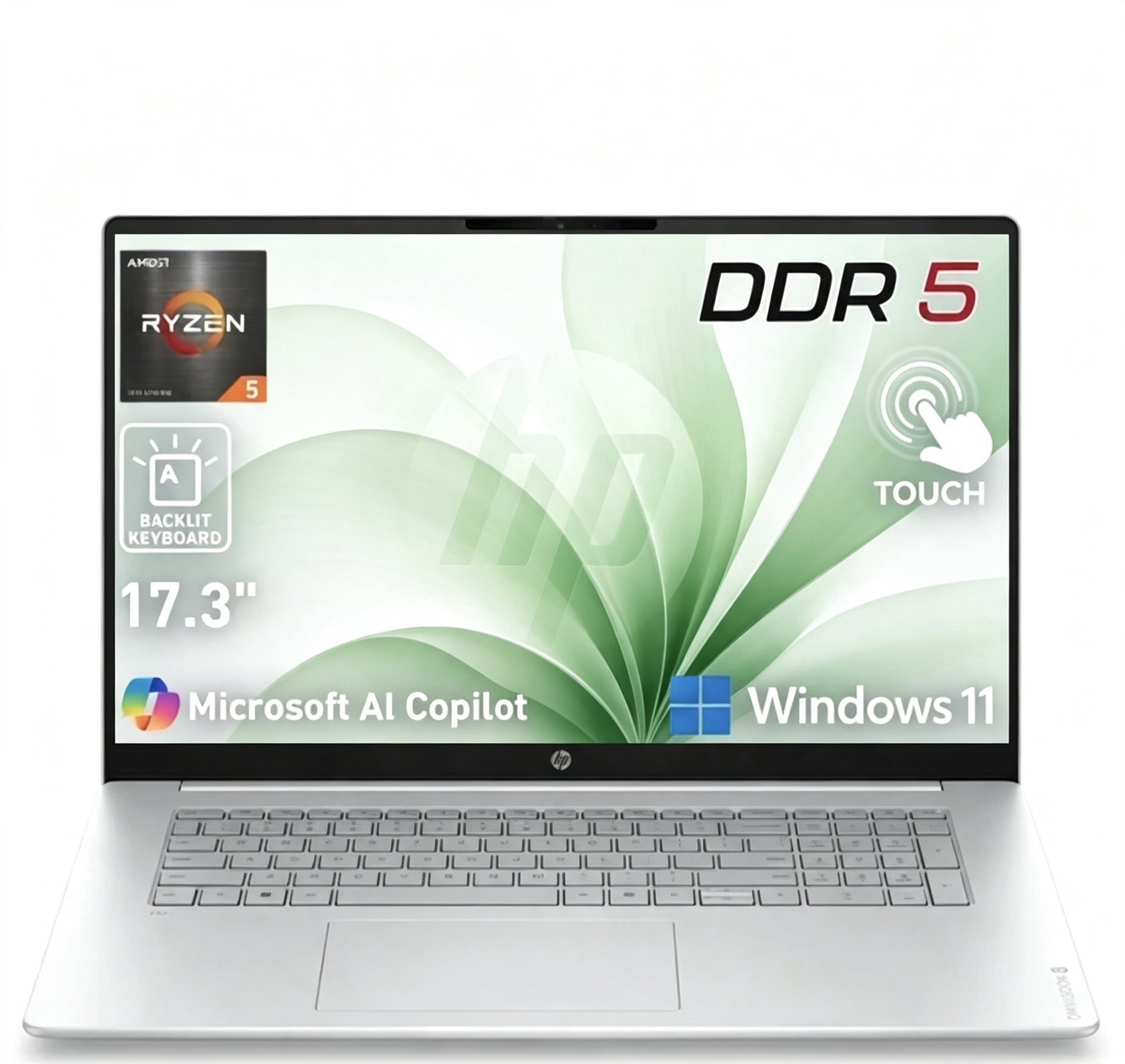 HP, Premium 17.3 inch Touch Laptop, AMD Ryzen 5, 12GB RAM, 512GB