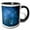 Black/White, variant on 3drose, Soap Bubbles Floating on Blue Background, 11oz Two-tone Red Mug