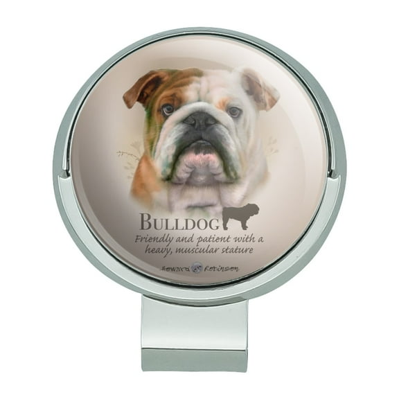Bulldog Dog Breed Golf Hat Clip With Magnetic Ball Marker