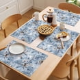 thumbnail image 5 of Placemat Set of 4 Pine Cone Placemats for Dining Table Blue Leaves Washable Table Mats for Kitchen and Party Decor Indoor & Outdoor Use, 5 of 8