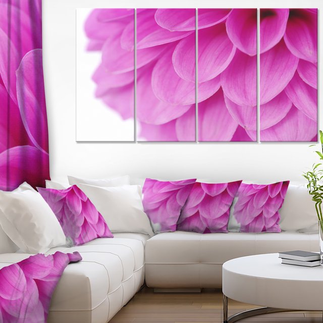 Pétales de Fleurs Abstraits Violets Doux - Impression sur Toile Florale
