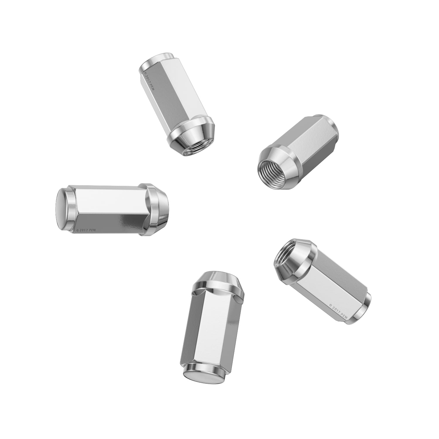20pcs Chrome Bulge Lug Nuts - 9/16-18 Thread Size - Conical Cone Taper Acorn Seat Closed End Long Extended - 1.8 inch Length - Installs with 19mm or 3/4 inch Hex Socket - Compatible with 5Lug Wheels