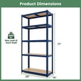thumbnail image 3 of Costway 4 PCS 5 Tier Adjustable Garage Shelving Unit with 2000 lbs Max Load for Warehouse Blue, 3 of 9