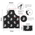 thumbnail image 7 of Black White Cat Rose Moon Star Pattern Apron-Garden Aprons for Women with Pockets-Cotton Linen Waterproof Kitchen Cooking Gardening Aprons Adjustable for Kitchen,Cooking,BBQ and Salon 33x27 Inch, 7 of 7