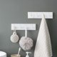thumbnail image 5 of Perchero de pared plegable de 2 piezas con 4 ganchos retráctiles (blanco), 5 of 5