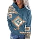 thumbnail image 2 of Pntutb Mujeres Casual Folk-Custom Printed Pullover Manga larga con capucha Blusa de bolsillo Sudaderas con capucha tops Sudaderas Pntutb Pntutb-841, 2 of 7