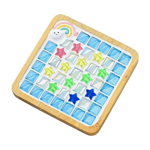 Tiles for Crafts, Mosaic Tile Set Wooden Cup Mats 6 Ml Mixed Color Craft Pack