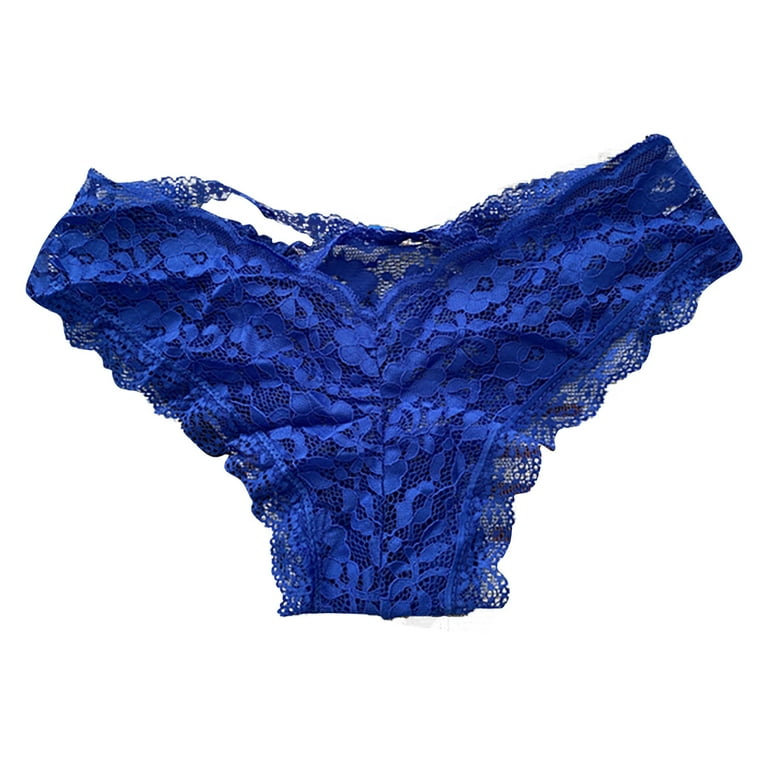  Womens Plus Size Sexy Yoag Dance Underwear High Cut Cheeky  Thong Royal Blue XXL