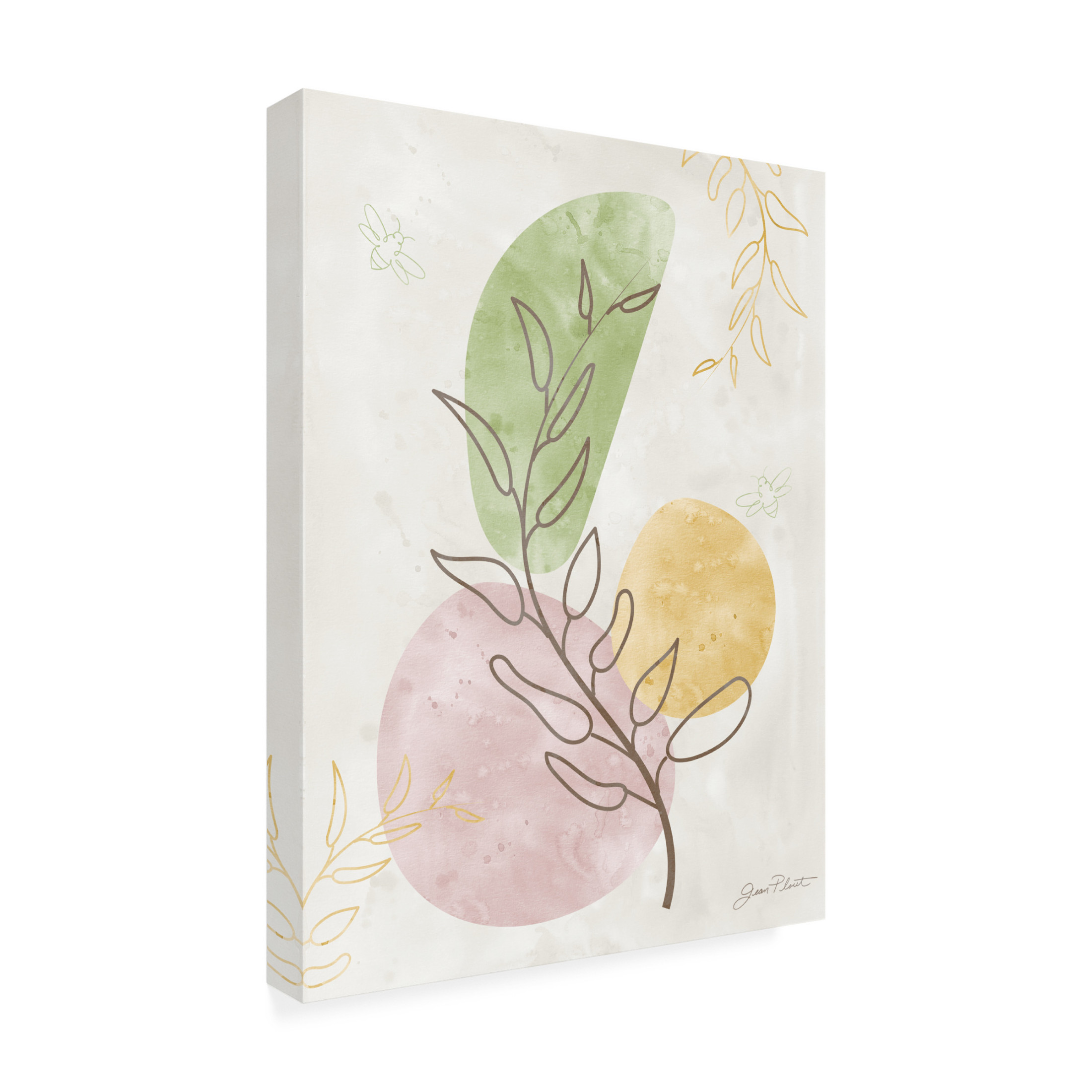 Canvas Wall Art - Jean Plout 'Organic Abstract 1' Wall Art for Living Room, Bedroom, or Office Décor by Trademark Fine Art - 35 x 47 Inches