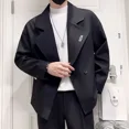 thumbnail image 3 of Blazer chino de lino con doble botonadura para hombre, chaqueta de traje, abrigo, diseñador de lujo, original, ropa vintage sencilla de verano, informal, 3 of 4