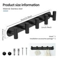 thumbnail image 3 of Dznils Coat Hook Wall Mount Stainless Steel T-Shape Bathroom Towel Hook Coat Hanger for Wall, Black, 3 of 10