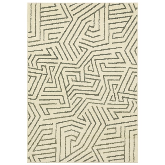 Seneca Modern & Contemporary Rug SE08A in Beige Rectangle 9' 10" X 12 ' 9"