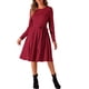 thumbnail image 1 of Vestido de longitud a la rodilla INSPIRE CHIC para mujeres, con volantes, corte A, cinturón en la cintura, cuello redondo, vestidos casuales de manga larga, 1 of 6