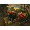 thumbnail image 2 of Jan Brueghel the Younger 24x18 Black Ornate Framed Double Matted Museum Art Print Titled: Tobias and the Angel, 2 of 5