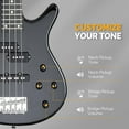 thumbnail image 3 of GLARRY 4 String Electric Bass Guitar Beginner Kit, GIB Series Full Size Solid Body Bass Guitar with 20W AMP, Gig Bag Backpack and Accessories (Dark Blue), 3 of 11