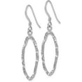 thumbnail image 2 of Solid Sterling Silver Rhodium-plated Diamond Cut Shepherd Hook Dangle Earrings - 43mm, 2 of 6