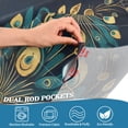 thumbnail image 4 of Yayeee Kitchen Valance Rod Pocket 54" x 18" Living Room Window Curtain, Gold Peacock Pattern, 4 of 6