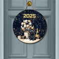 thumbnail image 2 of Happy New Year Scottish Terrier Welcome 2025 Balloon Firework Party Round Wood Sign Scottie Dog Lover Gifts Hanging Wall Home Decor - 01014, 2 of 5