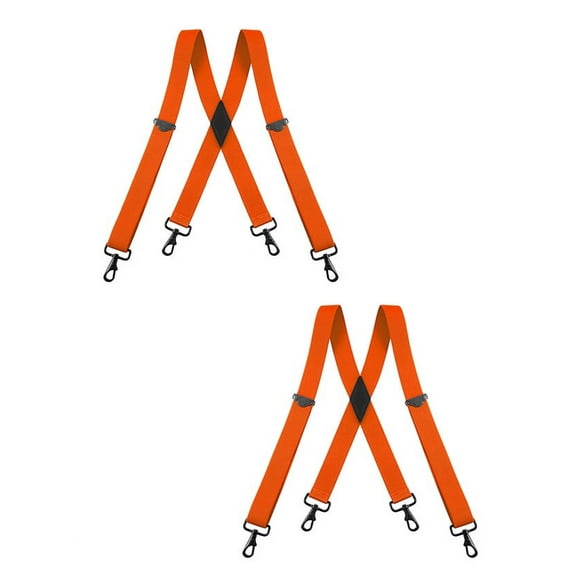 Buyless Fashion 2 pack Suspenders for Men - 48" Adjustable Straps 1 1/4" - X Back with Black Hooks