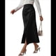 thumbnail image 1 of Falda de Satén de Seda con Cintura Alta y Cremallera para Mujer. Negro S, 1 of 7