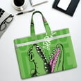 thumbnail image 6 of Cauagu CROCODILE HEAD Pattern Canvas Tote File Bag, Zipper Tote Bag Business Briefcase Document Bag with Handle A4 File Organizer Laptop Bag for Travel and Work, 6 of 8