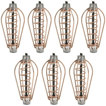Portable Metal Fishing Feeder Lure Bait Cage Tackle Accessory, Weighted, Copper Color, 20g (Pack of 7)