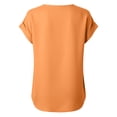 thumbnail image 5 of Linen Tops for Women Asymmetrical Collared V Neck Short Sleeve Tops Breathable Soft Loose Summer Casual Tops for Everyday Wear, 5 of 6