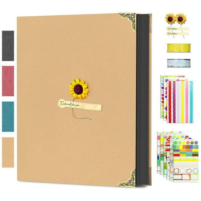 Álbum de fotos para diseño propio, álbum de fotos de recortes con caja de regalo, álbum de fotos DIY, álbumes de fotos con esquina retro para bodas, familia, día de San Valentín, cumpleaños,