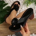 thumbnail image 3 of Eltusu Women Slide Sandals, Slip On Block Heel Fashion Open Toe Ladies Shoes Black Size 9, 3 of 10