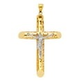 thumbnail image 2 of 14K Yellow Gold Crucifix Charm Pendant with 3.9mm Figaro 3+1 Chain Necklace - 22", 2 of 4