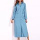 thumbnail image 1 of Vestido de mezclilla con solapa para mujer elegante vestido con abertura lateral cárdigan de color sólido vestido camisero, 1 of 9