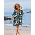 thumbnail image 5 of Ekouaer Women' Swimsuit Coverup Chiffon Floral Bathing Suit Cover Up Ruffled Summer Beachwear Bikini Coverups, 5 of 6
