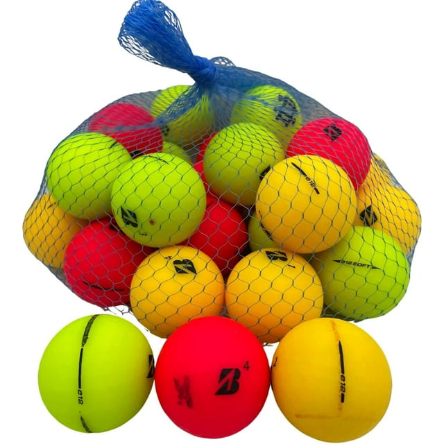 Golf Ball Planet - Bridgestone E12 Recycled Golf Balls 5A/Mint (24 Pack, Matte Color Mix)