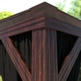thumbnail image 3 of VEIKOUS 12' x 16' Outdoor Hardtop Gazebo, Wood Grain Gazebo w/Double Metal Roof for Patio, Rustic, 3 of 17