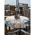 thumbnail image 2 of Outdoor Tablecloth with Umbrella Hole for Patio/Picnic/Party/Camping, Blue Starfish Coastal Waterproof Table Cloth Round Cover Washable, Eucalyptus Summer Nautical Shell Rustic (Dia 54"), 2 of 8