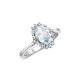thumbnail image 4 of RYLOS Rings for Women 14K White Gold Ring with 7X5MM Oval Gemstone &  Sparkling Diamonds March Aquamarine Jewelry Size 6, 4 of 8
