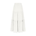 thumbnail image 3 of BiZtdJrK Long Skirts for Women Ruffle Tiered High Waist Swing Summer Maxi Skirt Lightweight Flowy Boho Vacation Skirts White XXL, 3 of 8