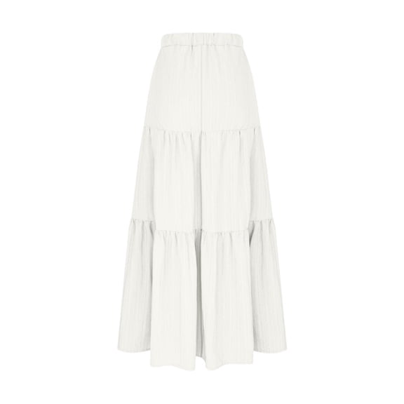 hotojiny Boho Skirts for Women Casual Maxi Skirts for Women Flowy Elastic High Waisted A-Line Long Skirts for Beach Vacation