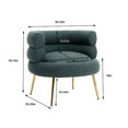thumbnail image 7 of Modern Accent Chair, Mid-Century Plush-Touch Tufted Upholstered Wide Barrel Chair with Golden Metal Legs and Curved Backrest, Single Sofa Lounge Chair Armchair for Living Room Bedroom, Emerald, 7 of 7