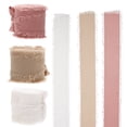 thumbnail image 1 of Dsseng 3 Rolls Raw Edge Chiffon Belt Craft Wrapping Ribbon for DIY Wedding Packaging The Gift, 1 of 6
