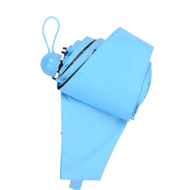 Yuarrent Paraguas de 5 pliegues, miniparaguas de bolsillo a prueba de viento, sombrilla para lluvia y sol, suministros de trabajo de viaje Paraguas de lluvia Azul Yuarrent HA005385-01